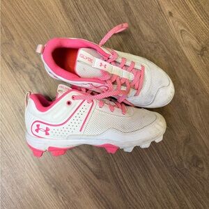Under Armour Kids' Pink and White cleats